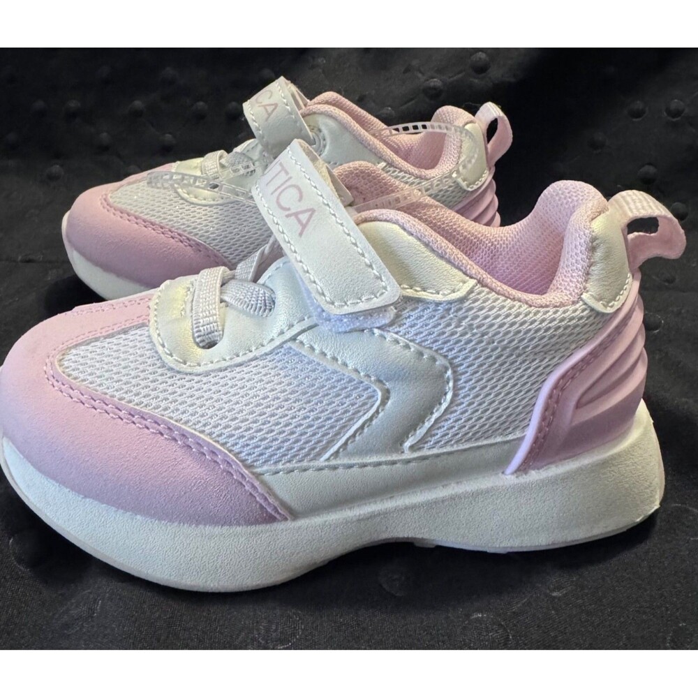 Nautica Size 7 Sneakers Toddler Girls Kids White & Pink Kinrossi 2R Shoes New